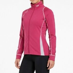 HELLY HANSEN Lifa Jacket L Pink Gorpcore Lite Mid Layer Sculpting Zip Up FLAW